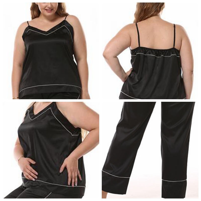 Large size simulation silk pajamas set - Image 3