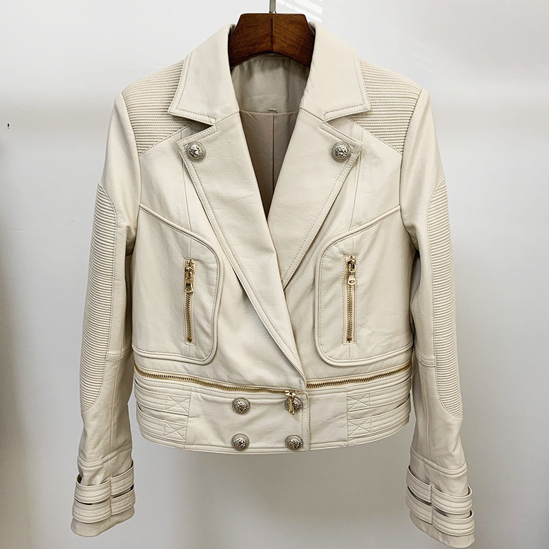 Women's motorcycle leather jacket - Image 6