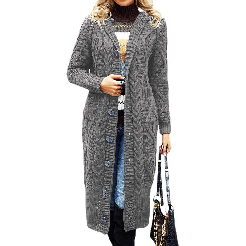 Wool Solid Color Cardigan Loose And Long Oversized Coat - Image 3