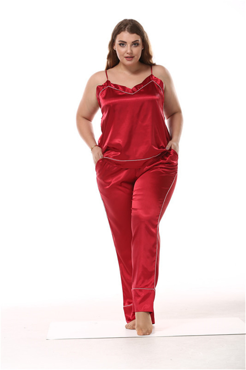 Large size simulation silk pajamas set - Image 4