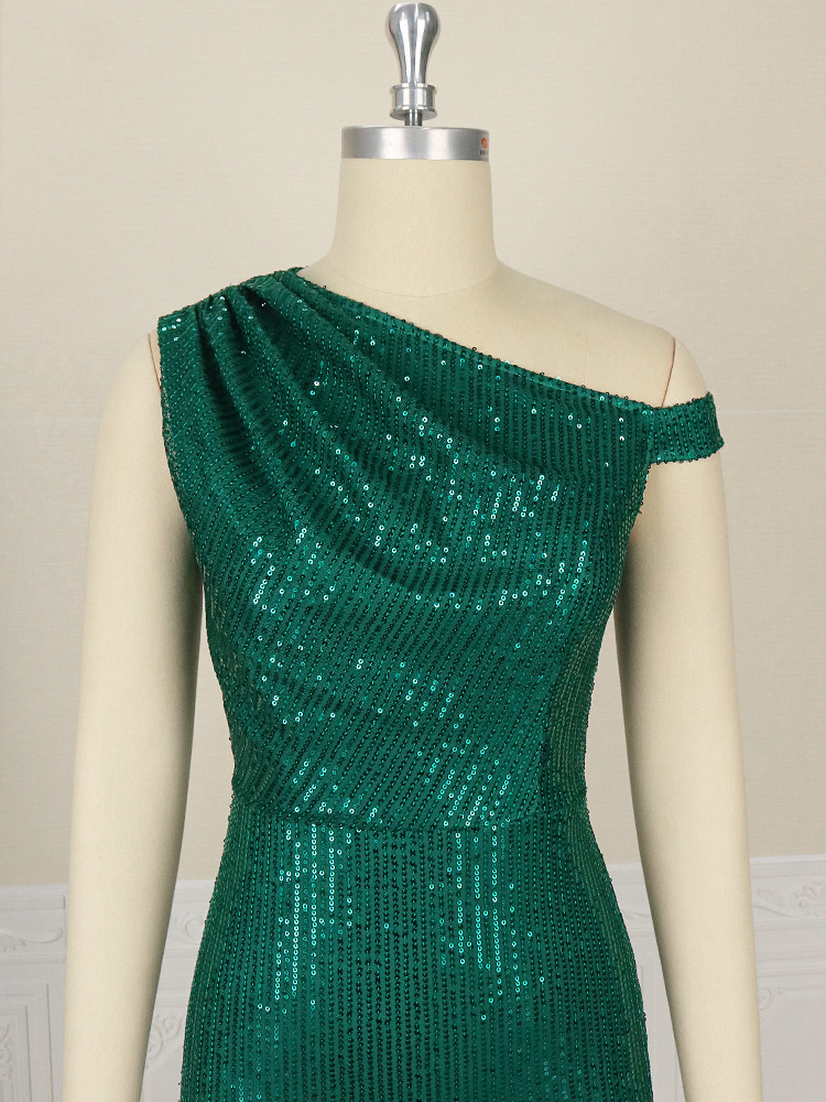 Women's One Shoulder Sleeveless Hip Wrap Dress - Image 6