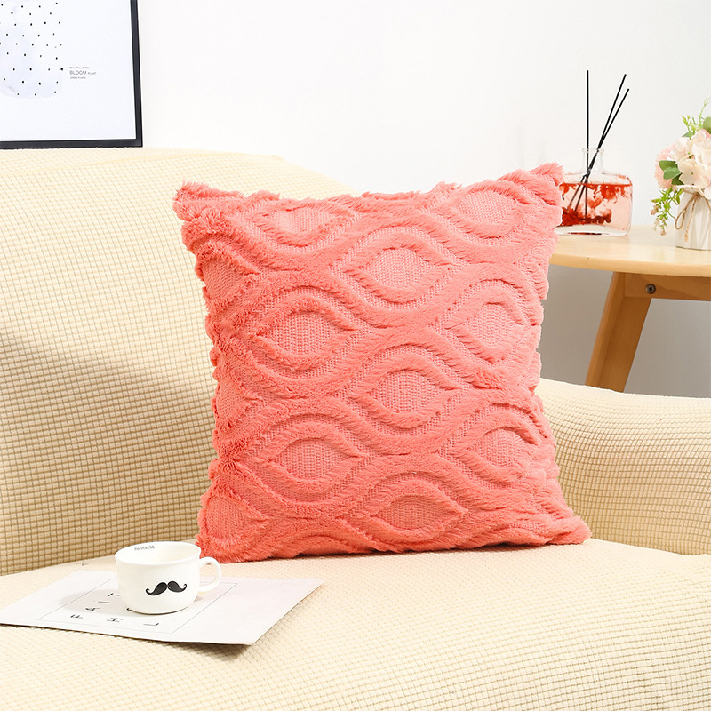 Solid Color Sofa Pillow Living Room Headrest Pillow Cover - Image 2