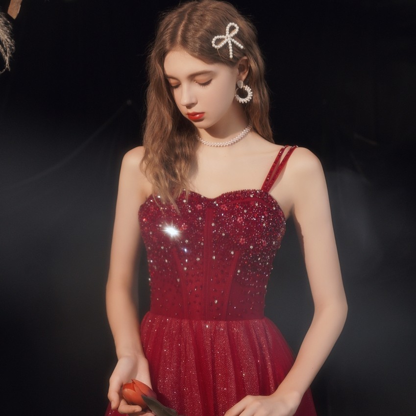 Wedding Red Heavy Industry Dress Girl - Image 2