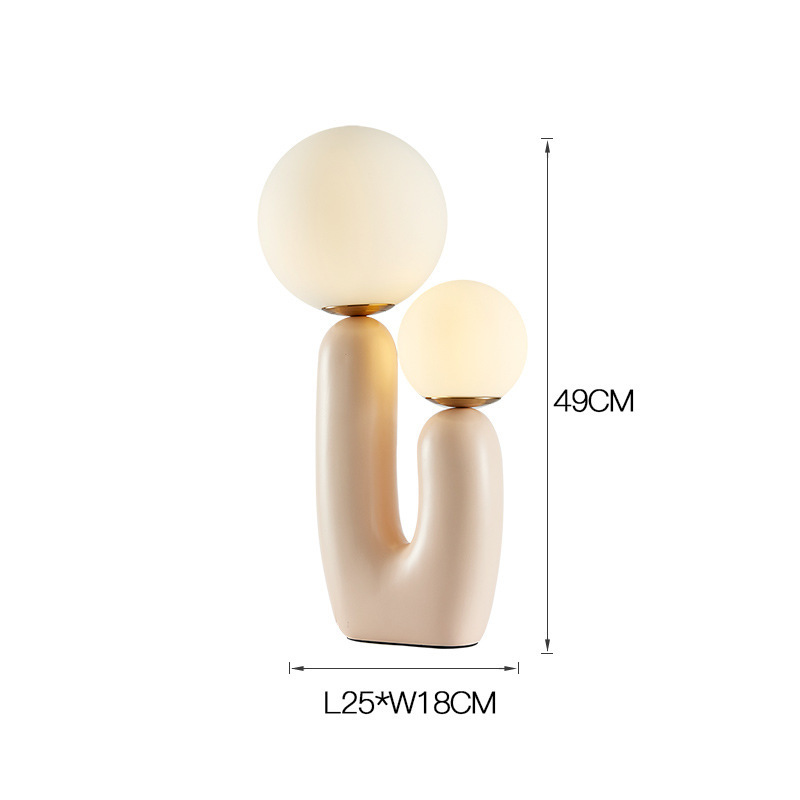 Bedside Bedroom Designer Model Room Double-head Resin Table Lamp - Image 8