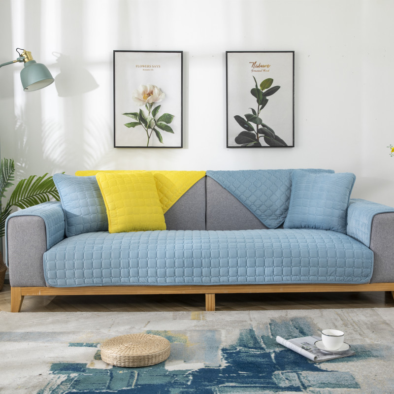 Corduroy Solid Color Plush Sofa Cushion Modern Simple Double Non-slip Cushion - Image 2