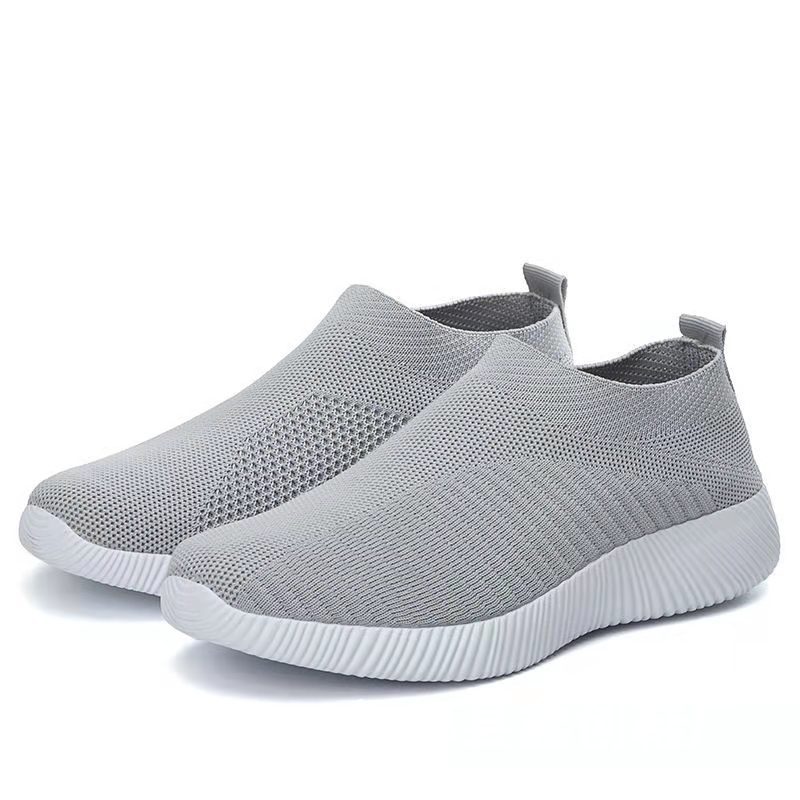 Flying Knit Sneakers Men's Mesh White Shoes Black Casual Sneakers - Image 6