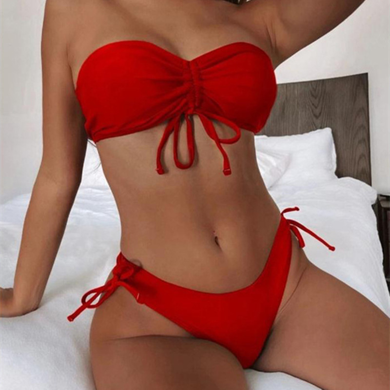 Women's Bikini Solid Color One Piece Swimsuit