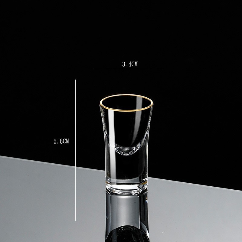 Small Crystal Glass One-shot Cup Divider Gold Foil Liquor Cup - Image 10