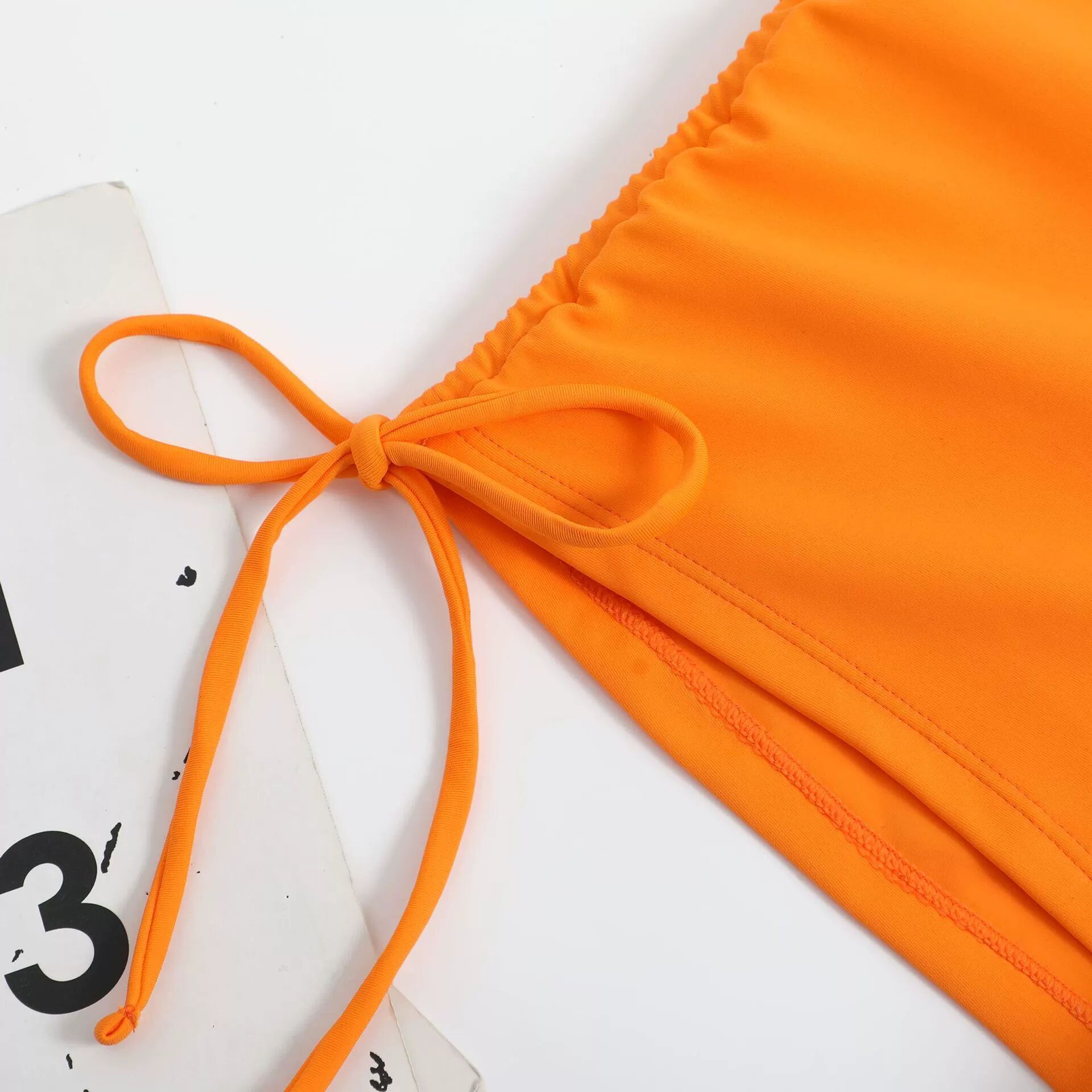 Split Boxer Drawstring Multicolor Leaf Print Set - Image 6