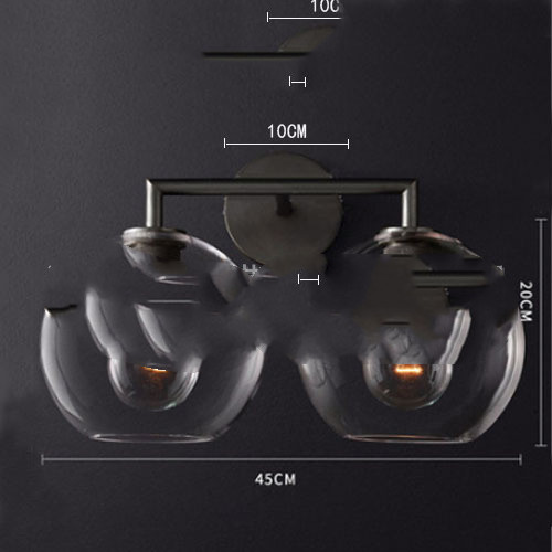 Bedside Wall Lamp Wrought Iron Glass Mirror Front LampMinimalist Aisle Wall Lamp - Image 9