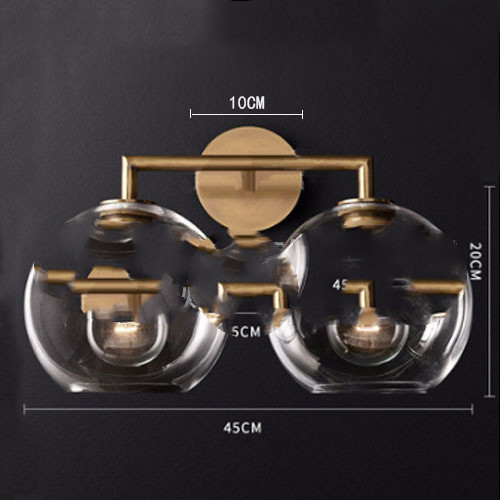 Bedside Wall Lamp Wrought Iron Glass Mirror Front LampMinimalist Aisle Wall Lamp - Image 4