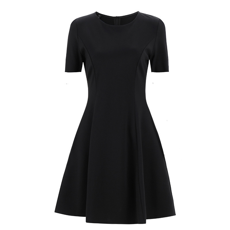 Women Basic Summer Suit A-line Black Dress - Image 8