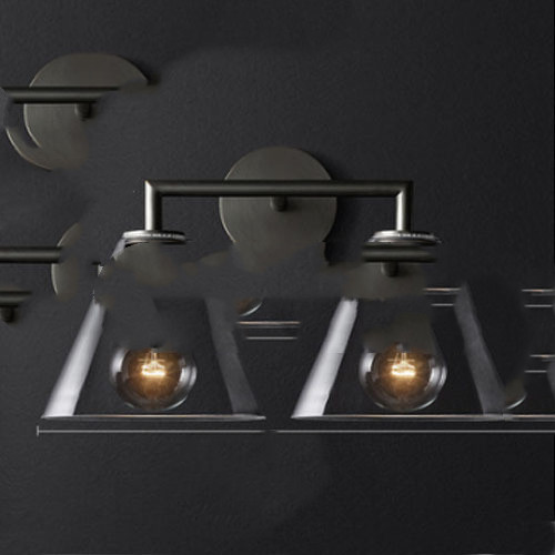 Bedside Wall Lamp Wrought Iron Glass Mirror Front LampMinimalist Aisle Wall Lamp - Image 5