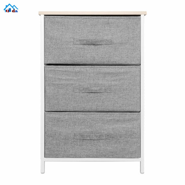 Home Decoration Wooden Storage Clothes Cabinet Furniture With 5 Non-woven Woven Basket - Image 6