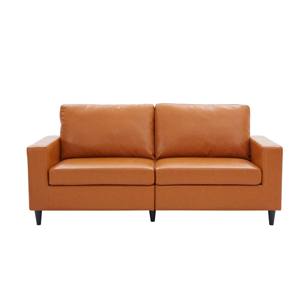 European PU Leather Sofa Living Room Office 3 Seat Sofa Comfy Couch - Image 2