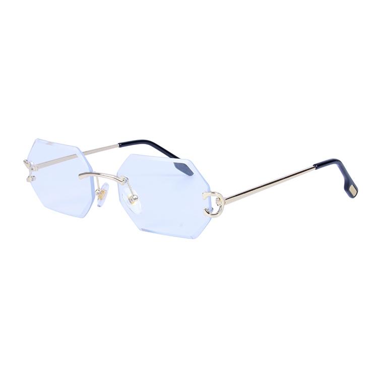 Sunglasses brand rimless diamond cut sunglasses men women metal Y temple designer glasses sunglasses gafa - Image 3