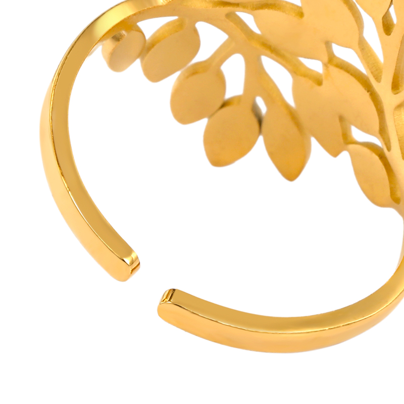 Stainless Steel Jewellery Women 7 Four Gold Plated Simple Ladies Stainless Steel Finger Ring Women - Image 4