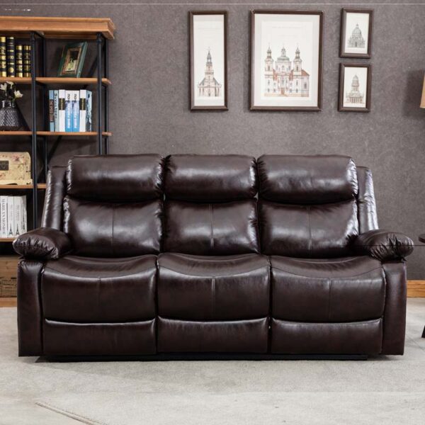 American Style Recliner Sofa Leather 3 Seat Sofas Living Room Accent Chairs