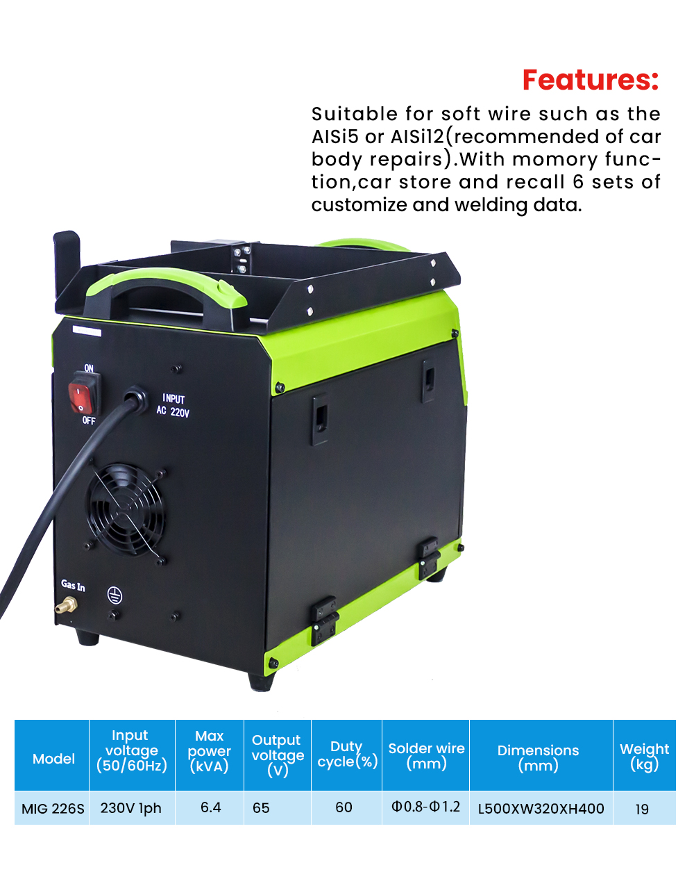 Solary pulse For Aluminum mig welding Portable IGBT machine 220V inverter mig welder - Image 5