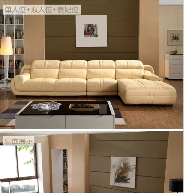 high quality European antique living room sofa furniture genuine leather set o1211 - Image 2