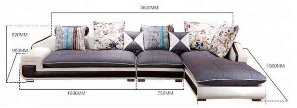 Living Room Furniture Cushion Leather Sofa Set - Image 5