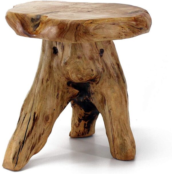 Root Carving Vintage Wood Stool Skilful Manufacture Furniture wood stool cedar stools low wood - Image 4