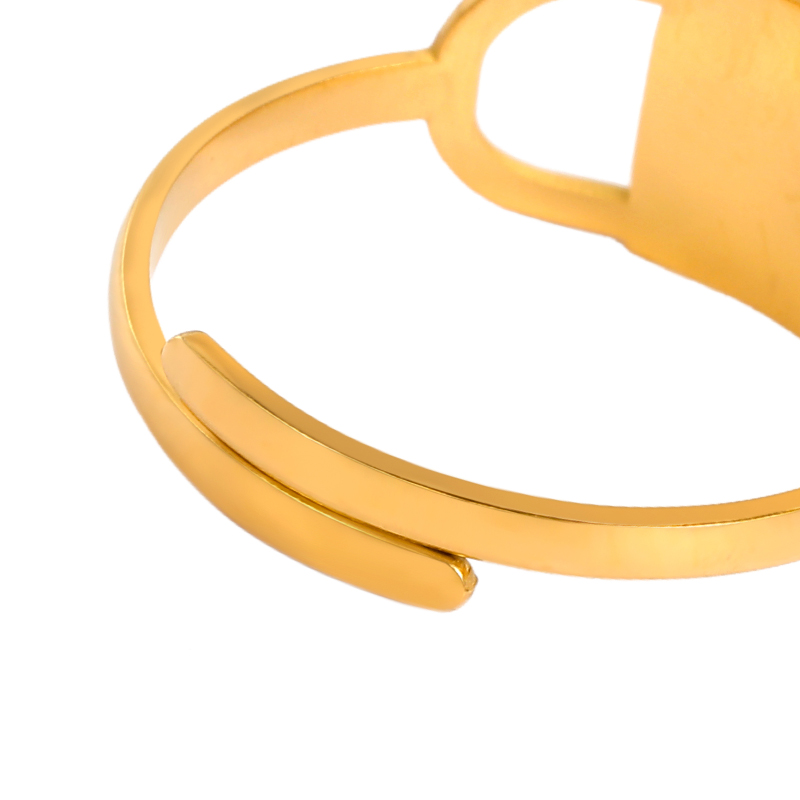 Stainless Steel Jewellery Women 7 Four Gold Plated Simple Ladies Stainless Steel Finger Ring Women - Image 3