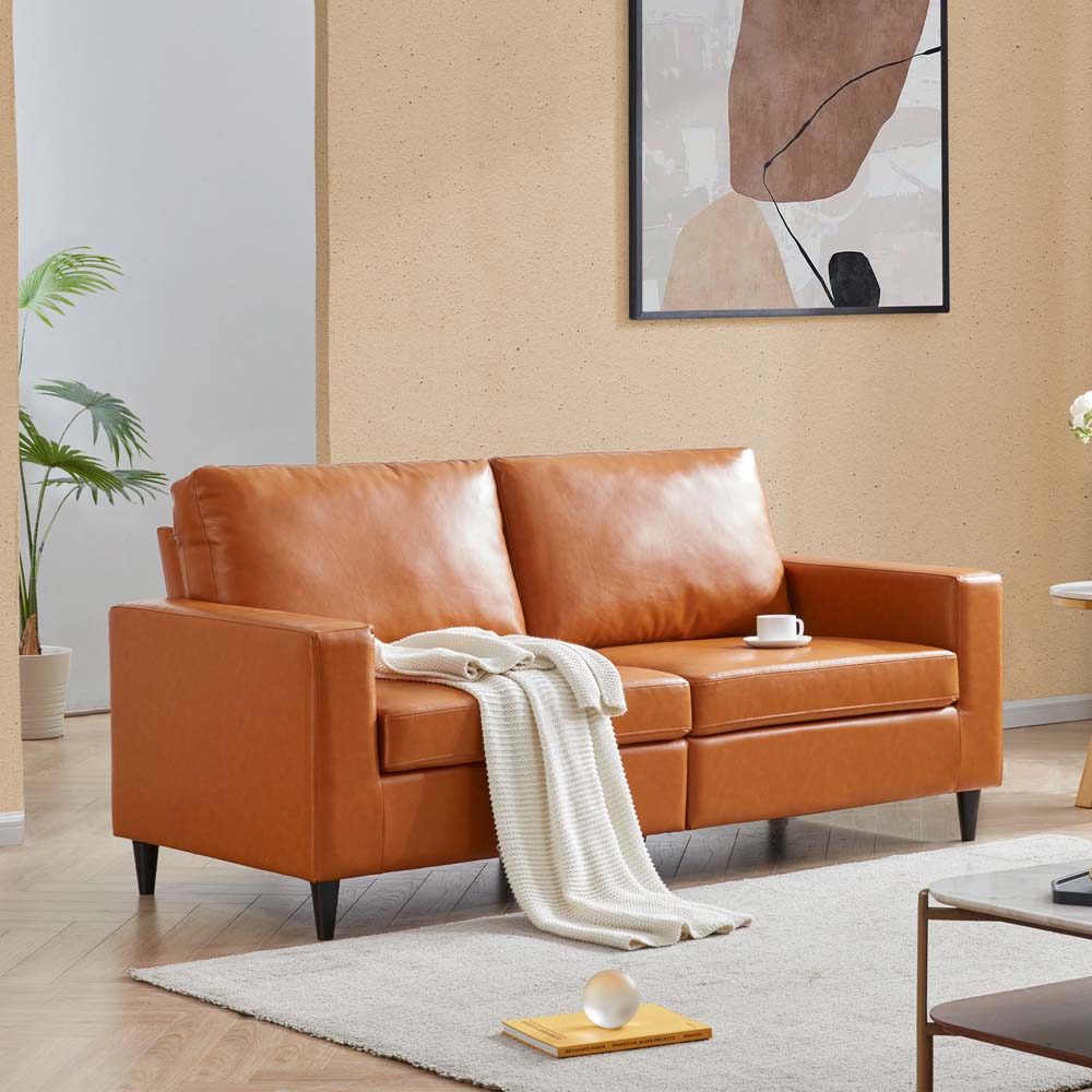European PU Leather Sofa Living Room Office 3 Seat Sofa Comfy Couch