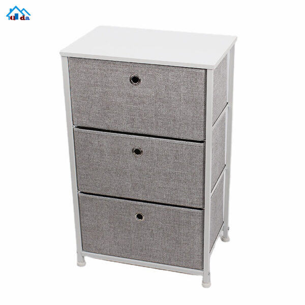 Home Decoration Wooden Storage Clothes Cabinet Furniture With 5 Non-woven Woven Basket - Image 2