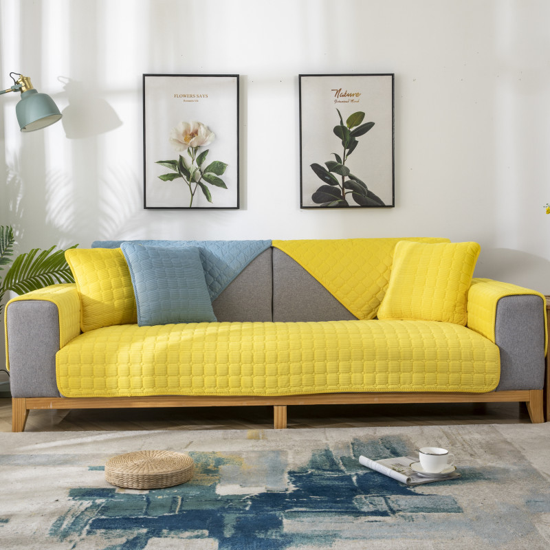 Corduroy Solid Color Plush Sofa Cushion Modern Simple Double Non-slip Cushion - Image 4