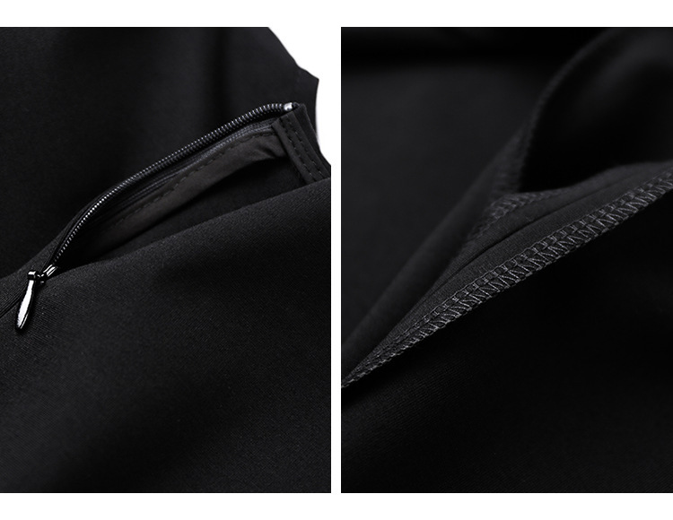 Women Basic Summer Suit A-line Black Dress - Image 9