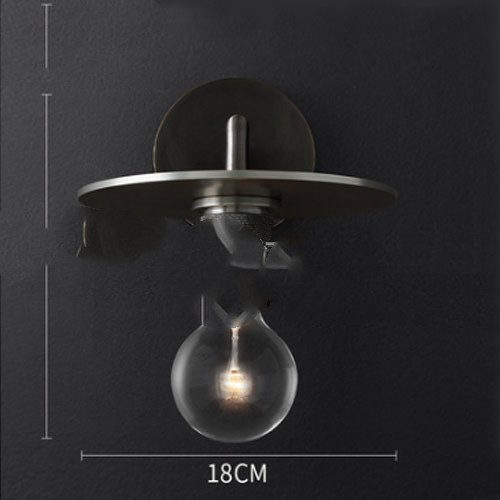 Bedside Wall Lamp Wrought Iron Glass Mirror Front LampMinimalist Aisle Wall Lamp - Image 8