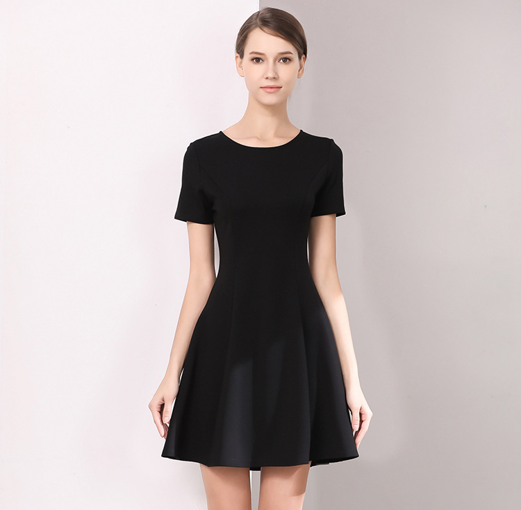 Women Basic Summer Suit A-line Black Dress