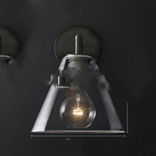 Bedside Wall Lamp Wrought Iron Glass Mirror Front LampMinimalist Aisle Wall Lamp - Image 2