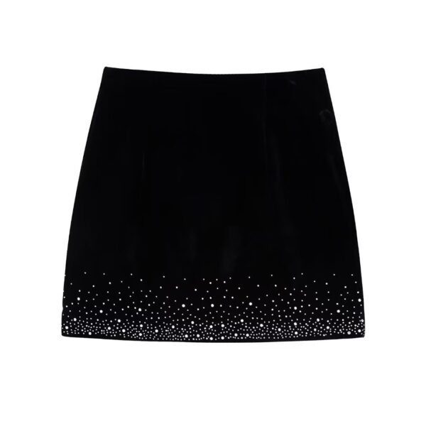 Women's High-waisted Bright Velvet Skirt - Image 4