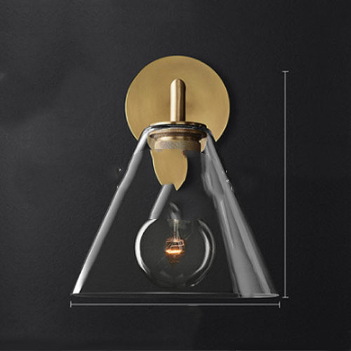 Bedside Wall Lamp Wrought Iron Glass Mirror Front LampMinimalist Aisle Wall Lamp - Image 7