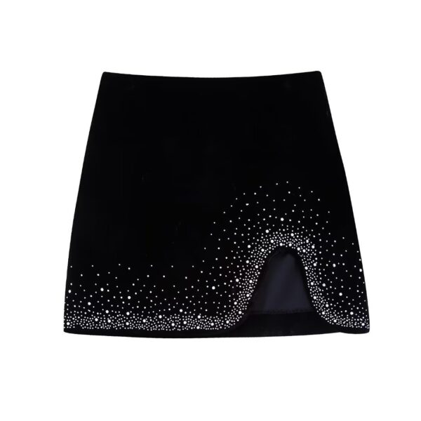 Women's High-waisted Bright Velvet Skirt - Image 2