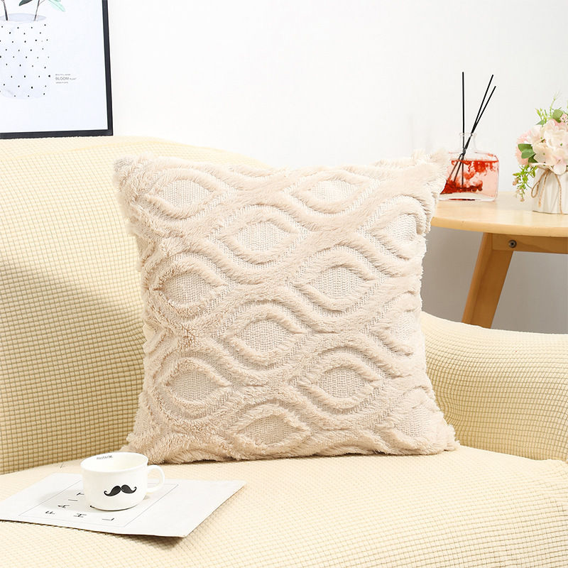 Solid Color Sofa Pillow Living Room Headrest Pillow Cover - Image 3