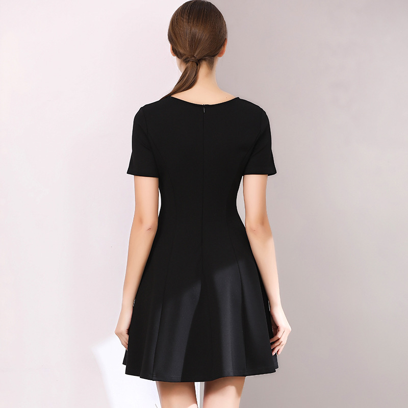 Women Basic Summer Suit A-line Black Dress - Image 4