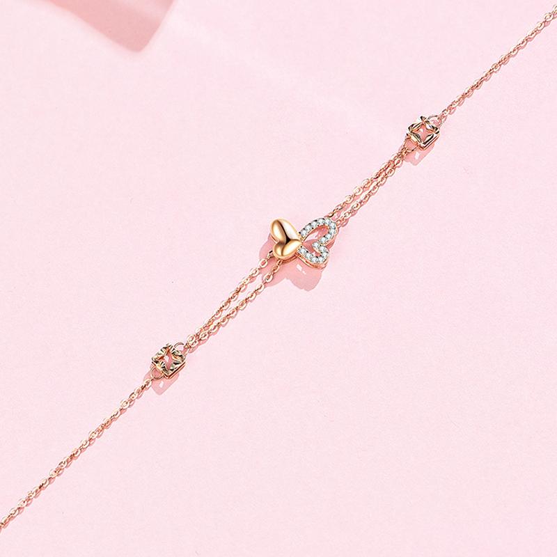 Gold Plated Bracelet Women Gold Sterling Silver 925 Jewellery Fashion Women Charm Bracelet - Image 2