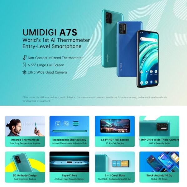 A7S UMIDIGI Mobile Hot Sales 6.53 inch Android 10 2GB+32GB Cheap Smartphone Phone - Image 4