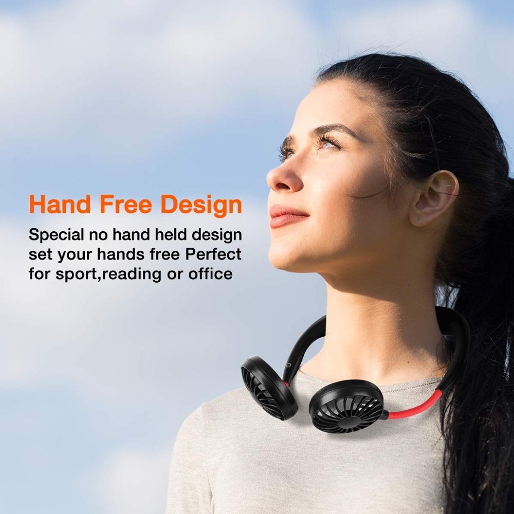 Portable air cooling fan handsfree rechargeable hanging sport neck fan Neckband Fan for sport - Image 5