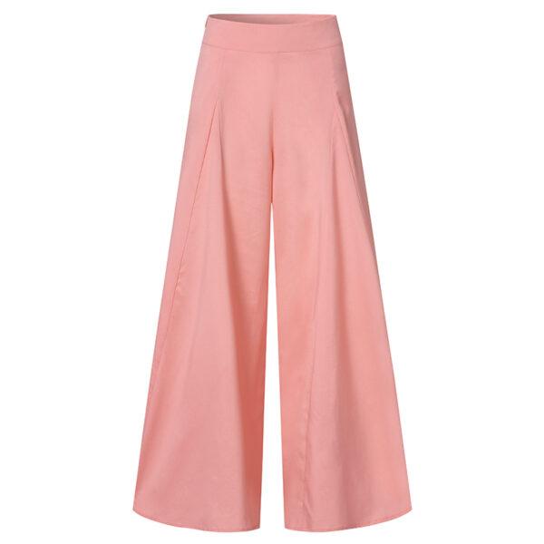 Women Elegant High Waist Wide Leg Pants Spring Vintage Flare Trousers Casual Solid Zipper palazzo pants women - Image 4