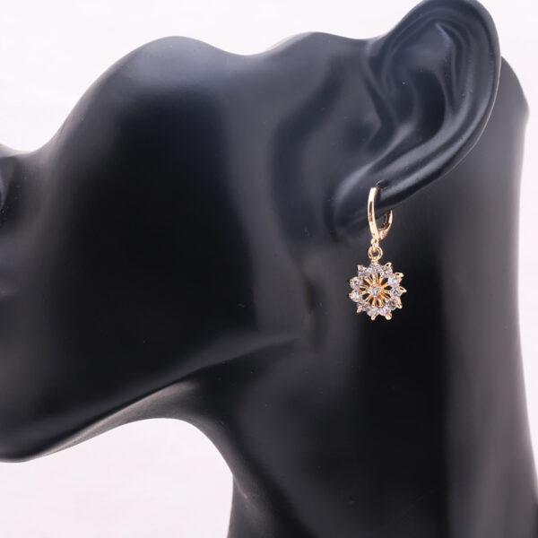 Jewellery fashion flower 18k gold-plated necklace pendant earring jewellery set for women - Image 5