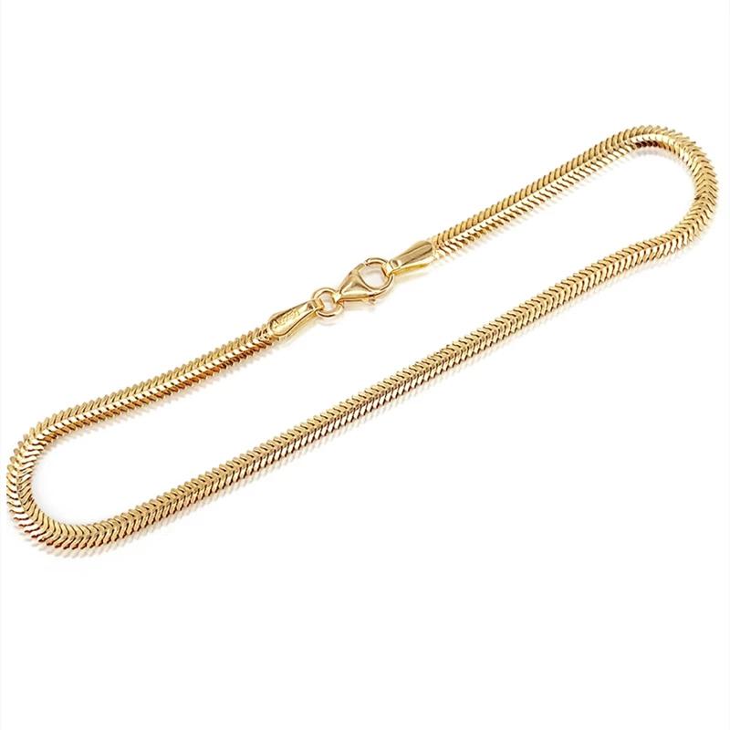 NINE'S AU750 Solid 18k Yellow Gold Bracelet Italian 2.5mm Diamond Cut Miami Snake Link Curb Chain Jewelry for Women Men - Image 6