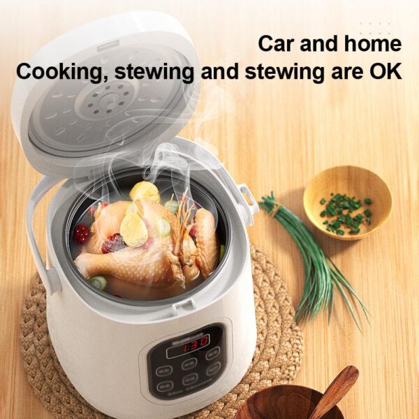 12v 24v 2L Car Electric Mini Rice Cooker 200W Multi function electric cooker For Car Home - Image 2