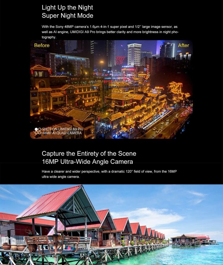 UMIDIGI A9 Pro Cellular Non-contact Infrared ThermoTelefono 6.3 inch Android 10 4G Unlocked Mobile Phones - Image 4