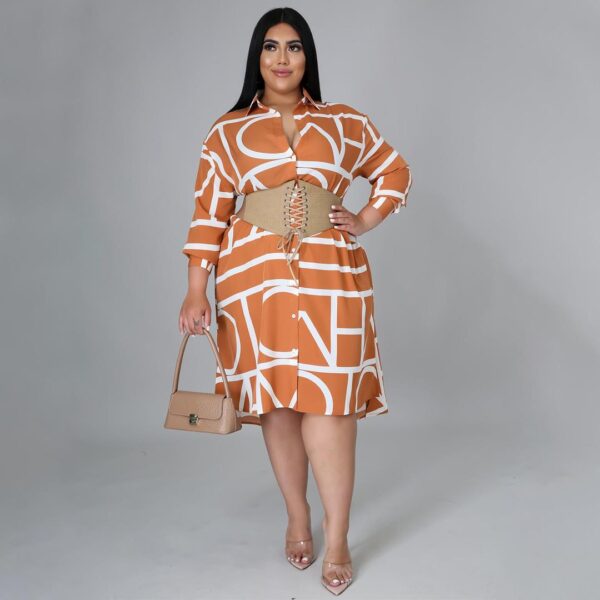 10505-MX78 unique printed shirts plus size women's dresses sehe fashion 2021 - Image 2