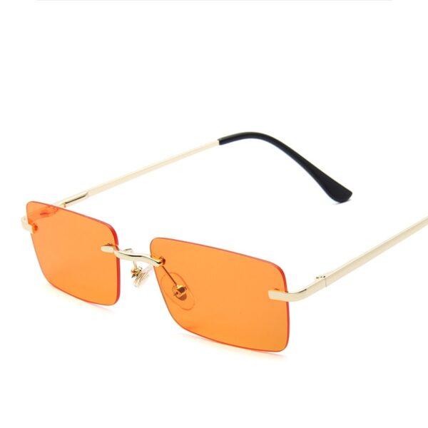 Diamond Cut Sunglasses Brand Design Rimless Sunglasses Small Rectangle Women Sun Glasses - Image 3