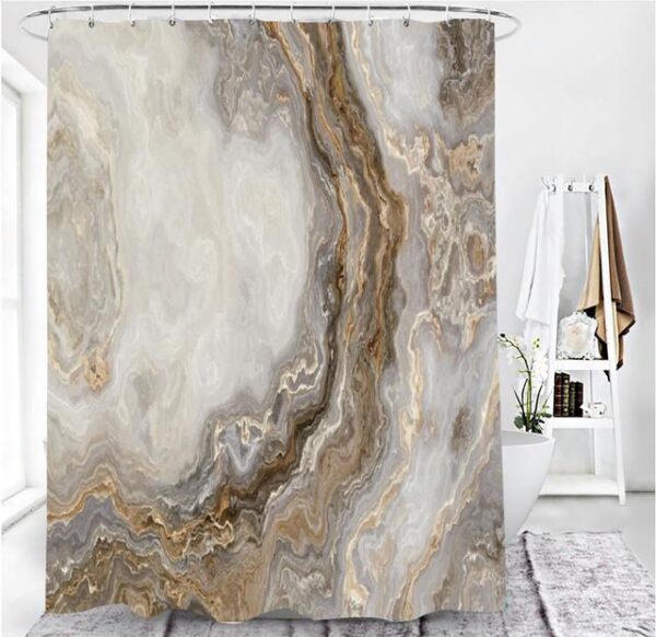 Marble White Shower Curtain Set with Non Slip Rug Bath Mat Carpet Modern Bathroom Curtains Toilet Lid Cover Home Decoration/ - Image 4